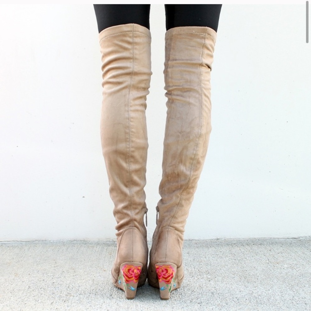 Llana-01 Over the knee Women's Wedge Heel Boots